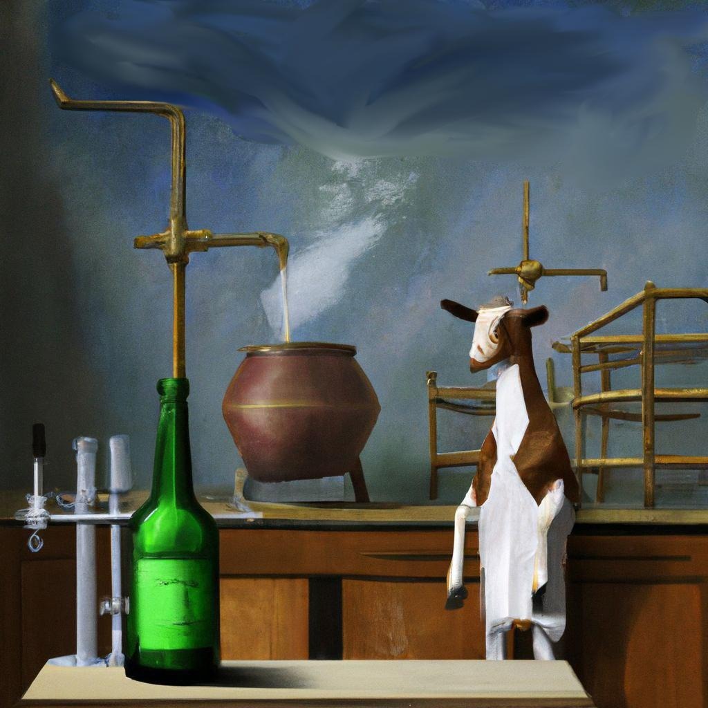 A surreal goat goating in the Emil Hansen laboratory